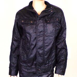 FIRST WAVE size 8/10 (Girls or Misses?) black motorcycle jacket 100% cotton
